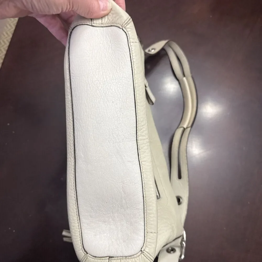 Coach East West Legacy Duffle Hobo Shoulder Bag Bone Pebble
